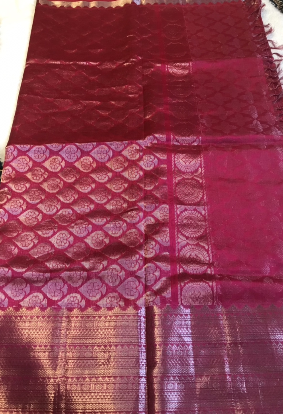 Mangalagiri silk saree with stitched blouse. - photo 3