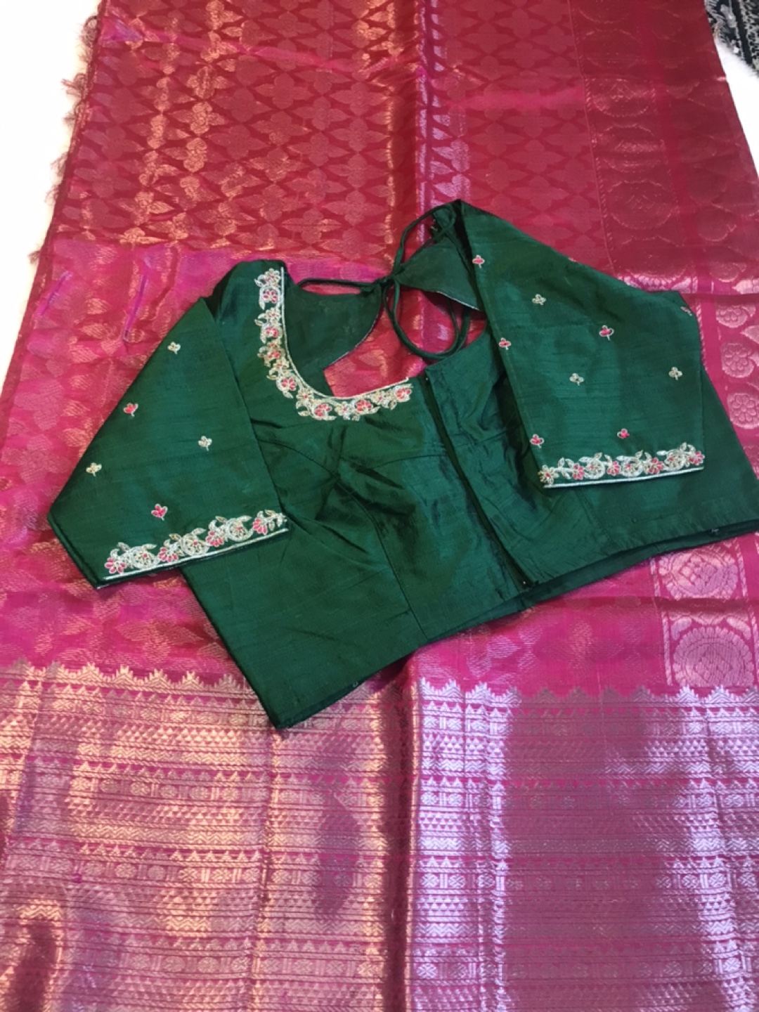 Mangalagiri silk saree with stitched blouse. - photo 5