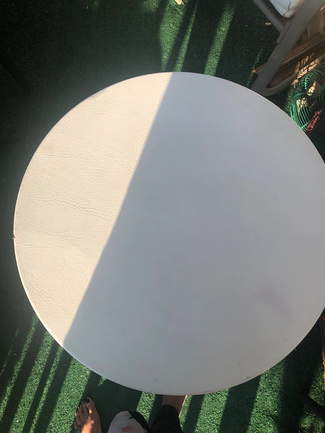 Round Bistro Table  with black and chrome base. - photo 2