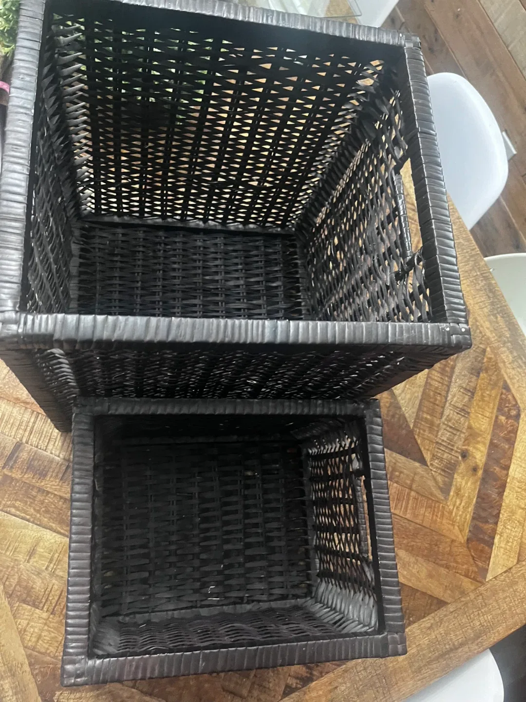 Black Wicker Storage Baskets - Set of 2 image indicator(4)