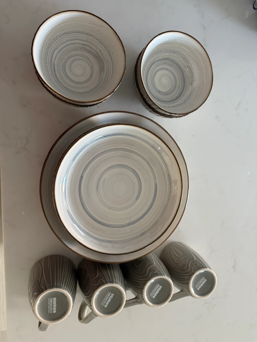 Stokes Dinnerware Set - Plates, Bowls, Mugs