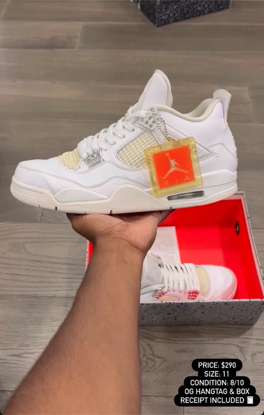 Air Jordan 4 Retro White Size 11