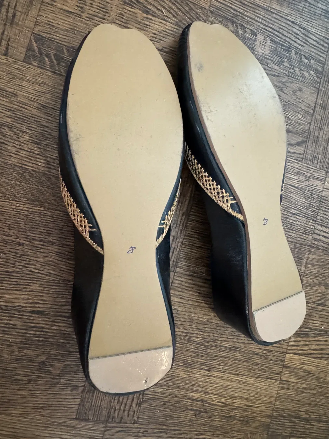 Mojri / khusa Black & Gold Flats - Size 8 image indicator(2)