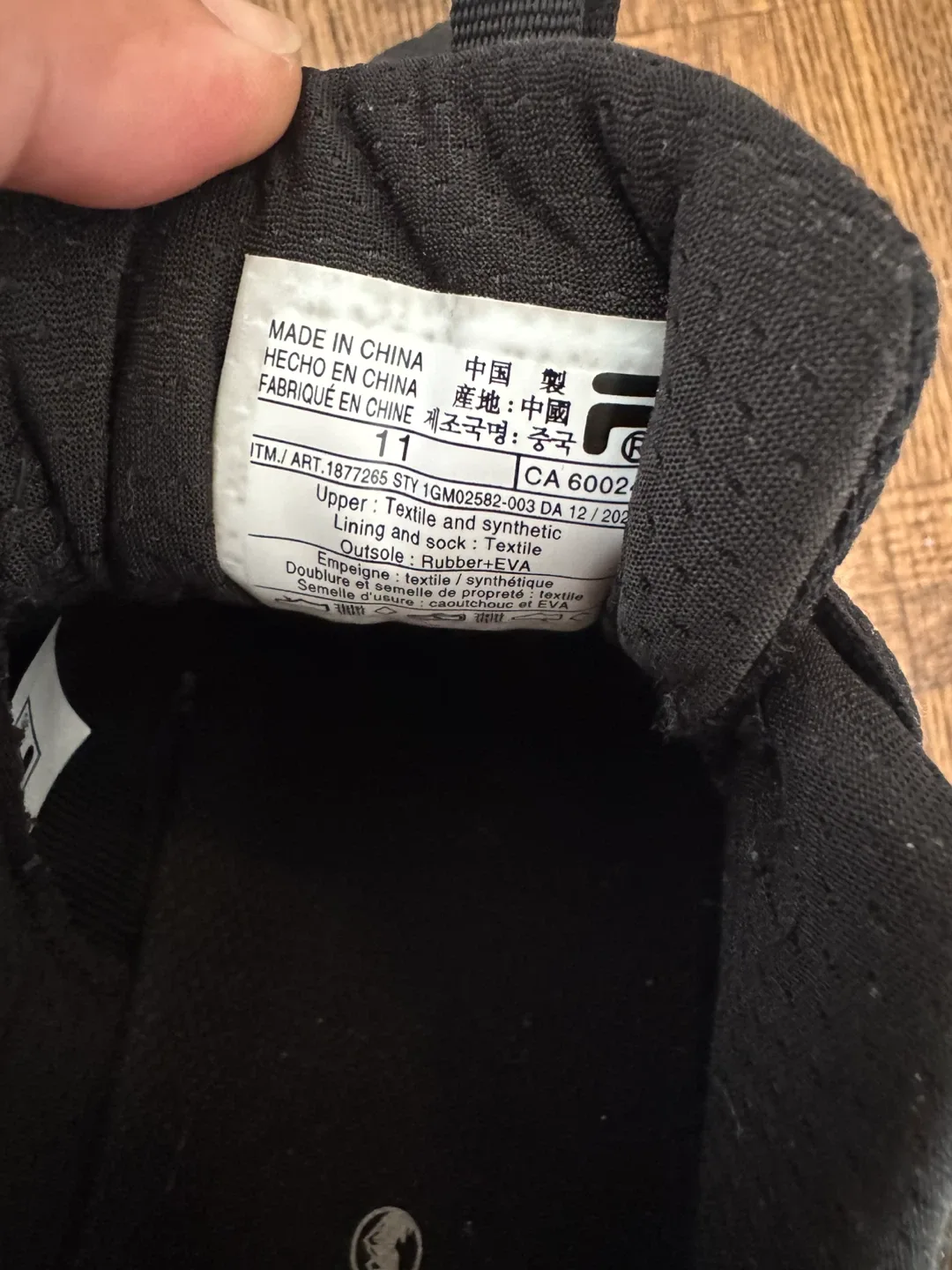 Fila Wind River Black Running Shoes - Size 11 image indicator(4)