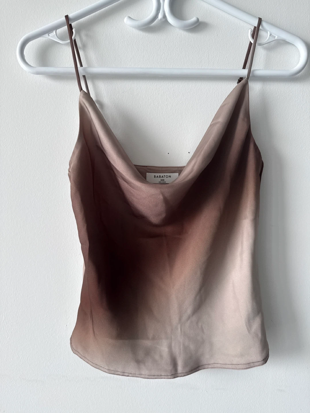 Babaton satin Cami Top - Brown Ombre, Size Small