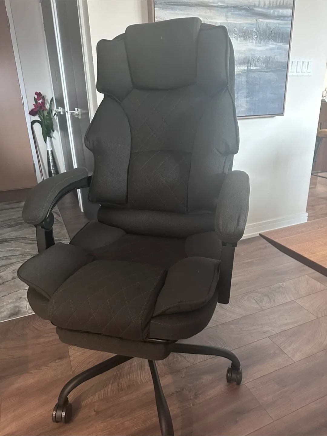 Grey Ergonomic Office Chair with Footrest image indicator(6)