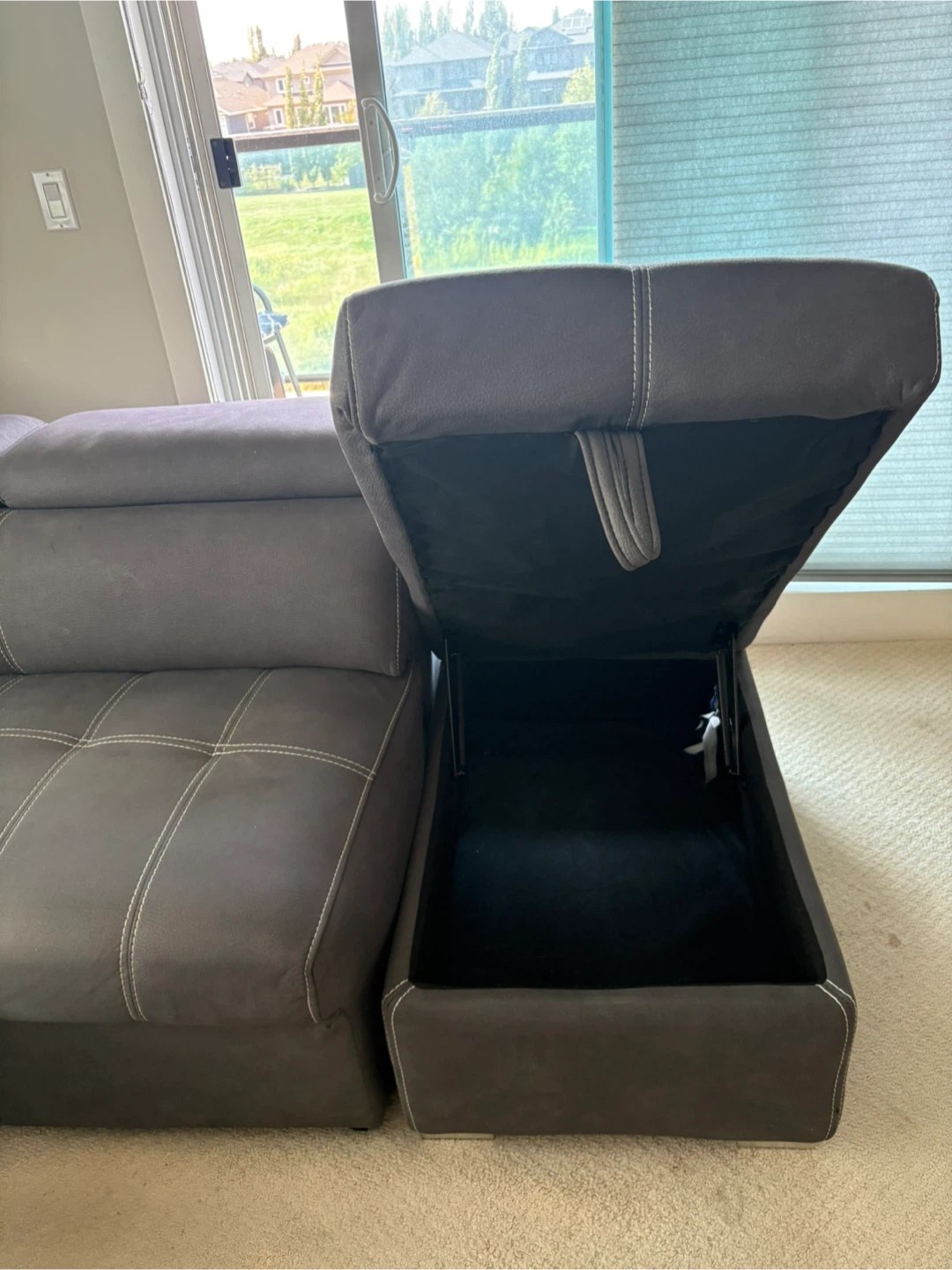 Grey Sectional Sofa with Ottoman - photo 5
