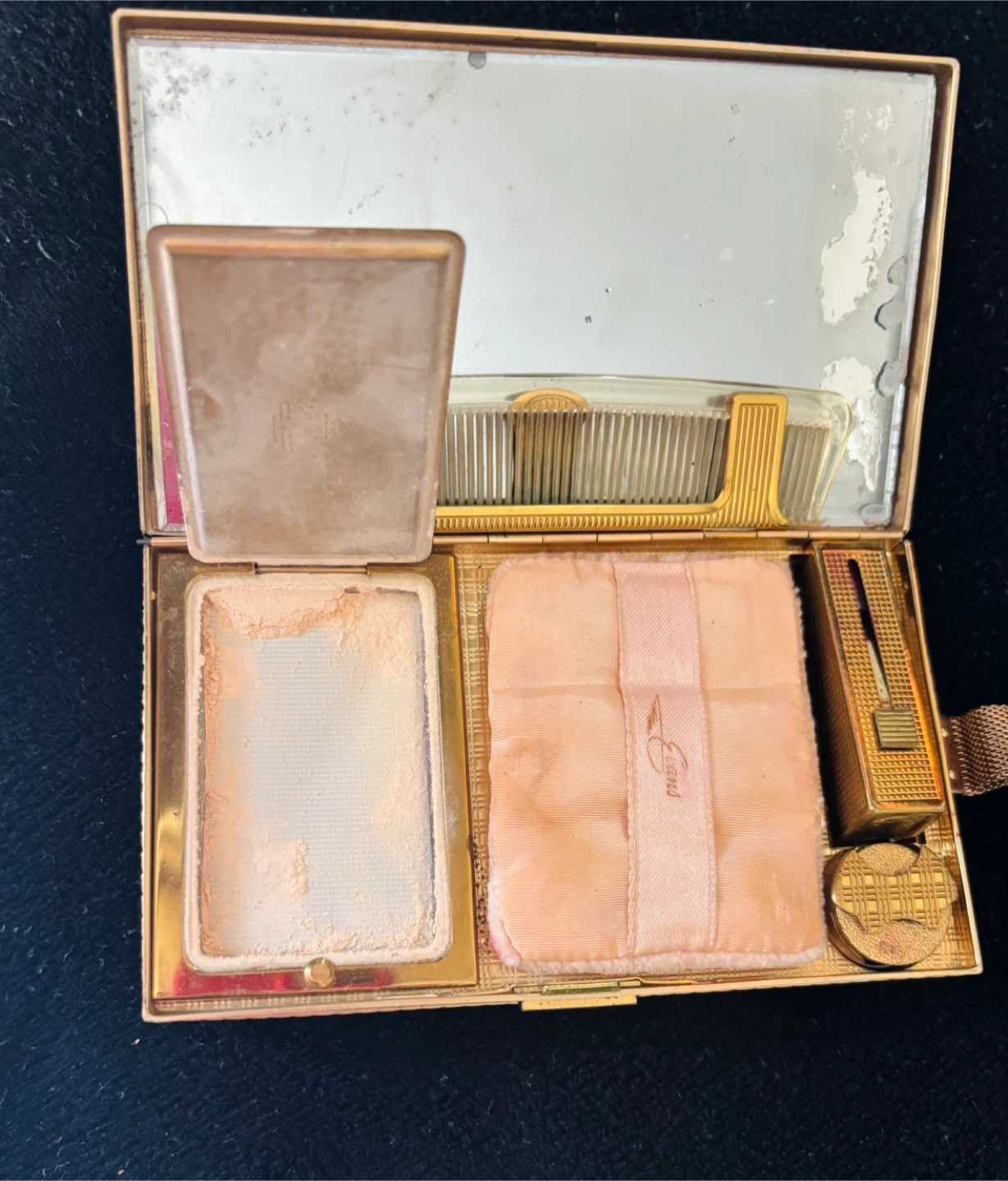 🥕Vintage Evans Brass Makeup Clutch - photo 3