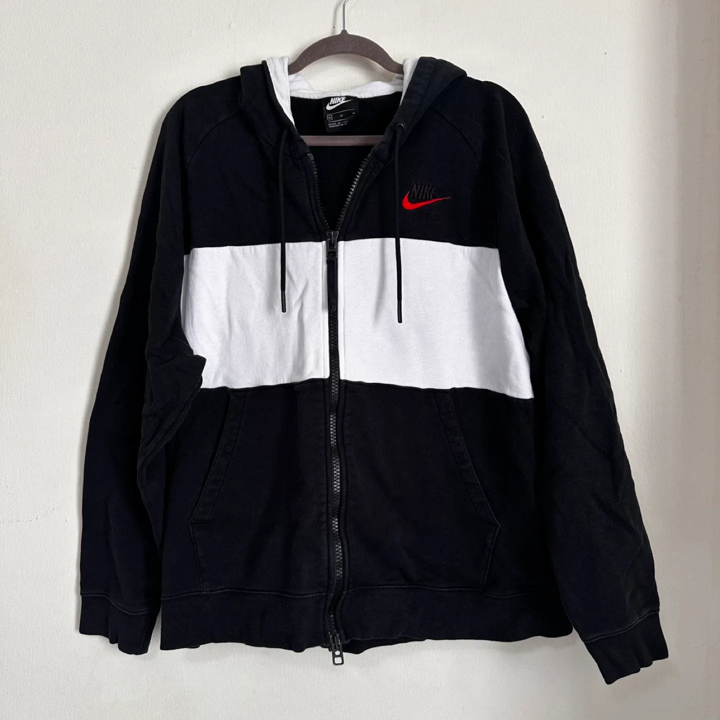 Nike Air Full Zip Hoodie Black/White XL thumbnail