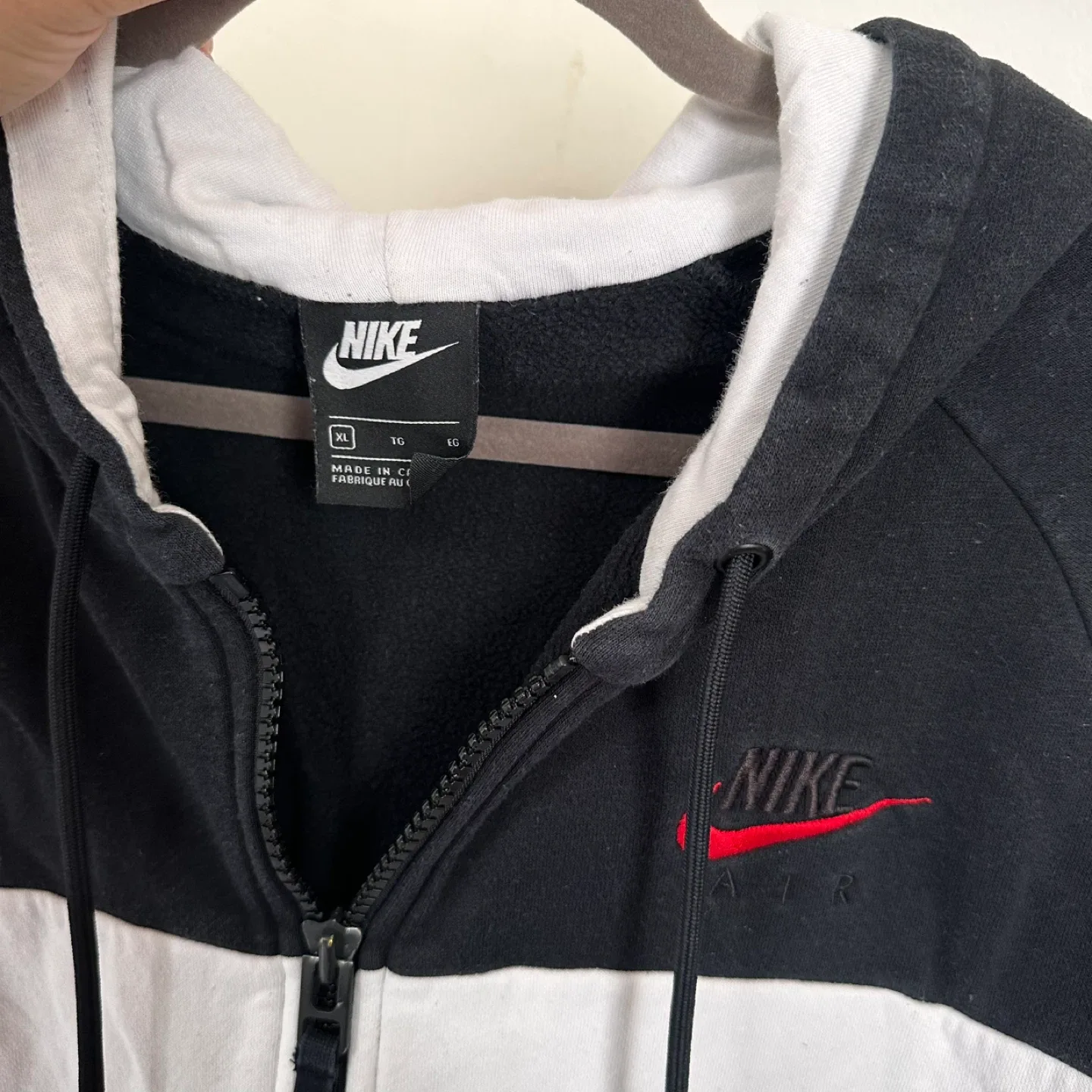 Nike Air Full Zip Hoodie Black/White XL image indicator(3)