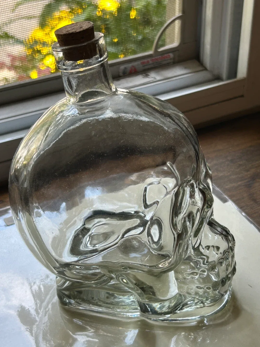 $4  glass skull bottle cork vase Halloween decor image indicator(2)