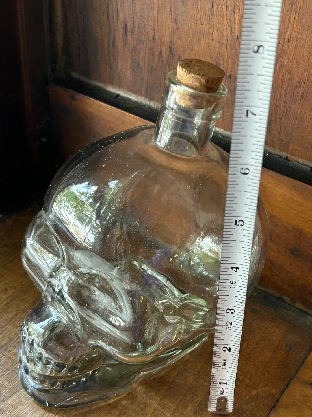 $4  glass skull bottle cork vase Halloween decor image indicator(5)