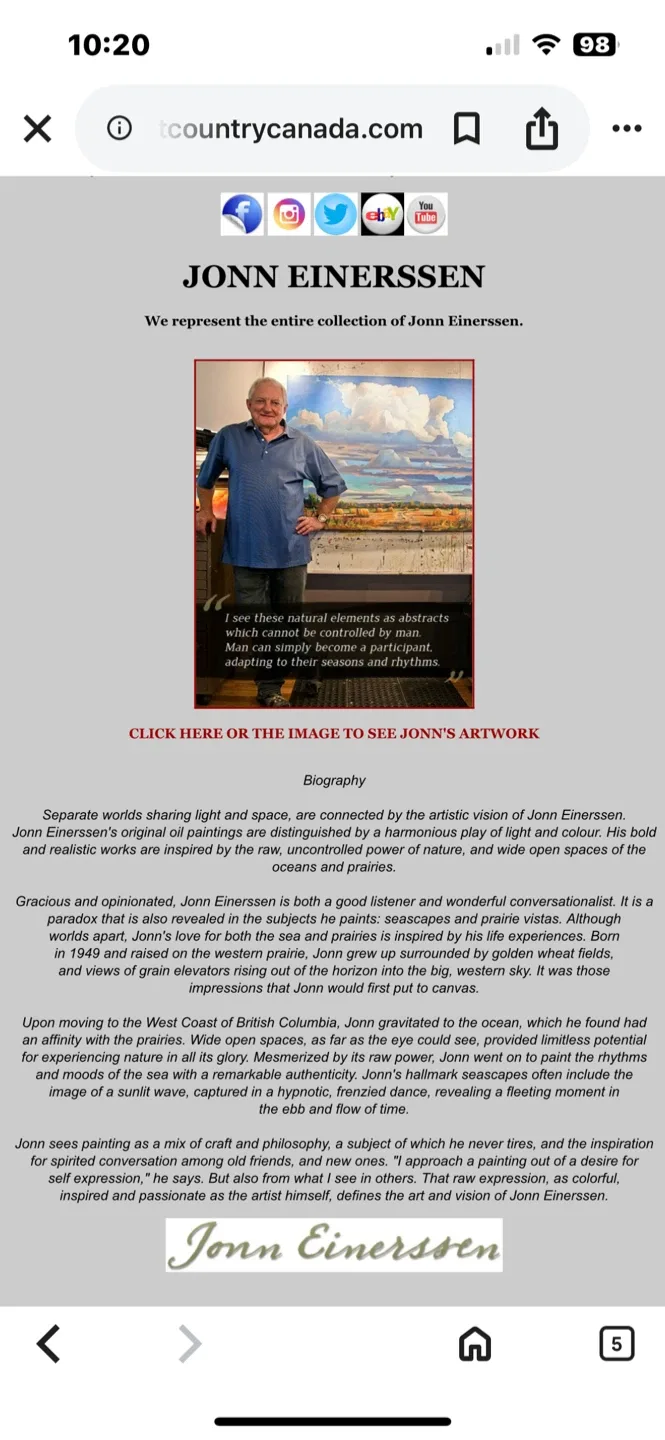 Original Art- Early Jonn Einerssen oil (est. 1980’s) image indicator(10)