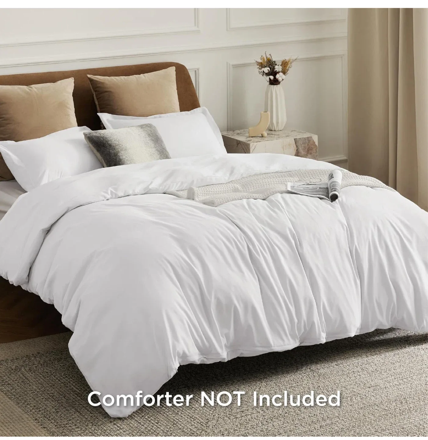 White king Size Duvet Cover Set 3 pieces image indicator(3)