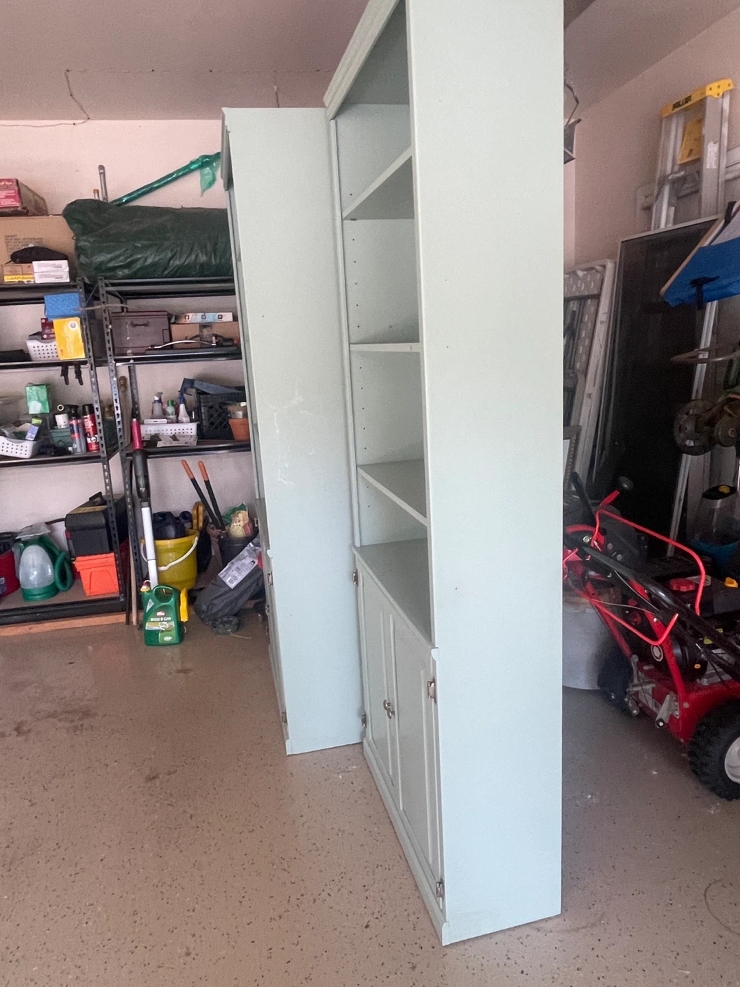 Two Light Sage Bookcases with Cabinets - photo 5