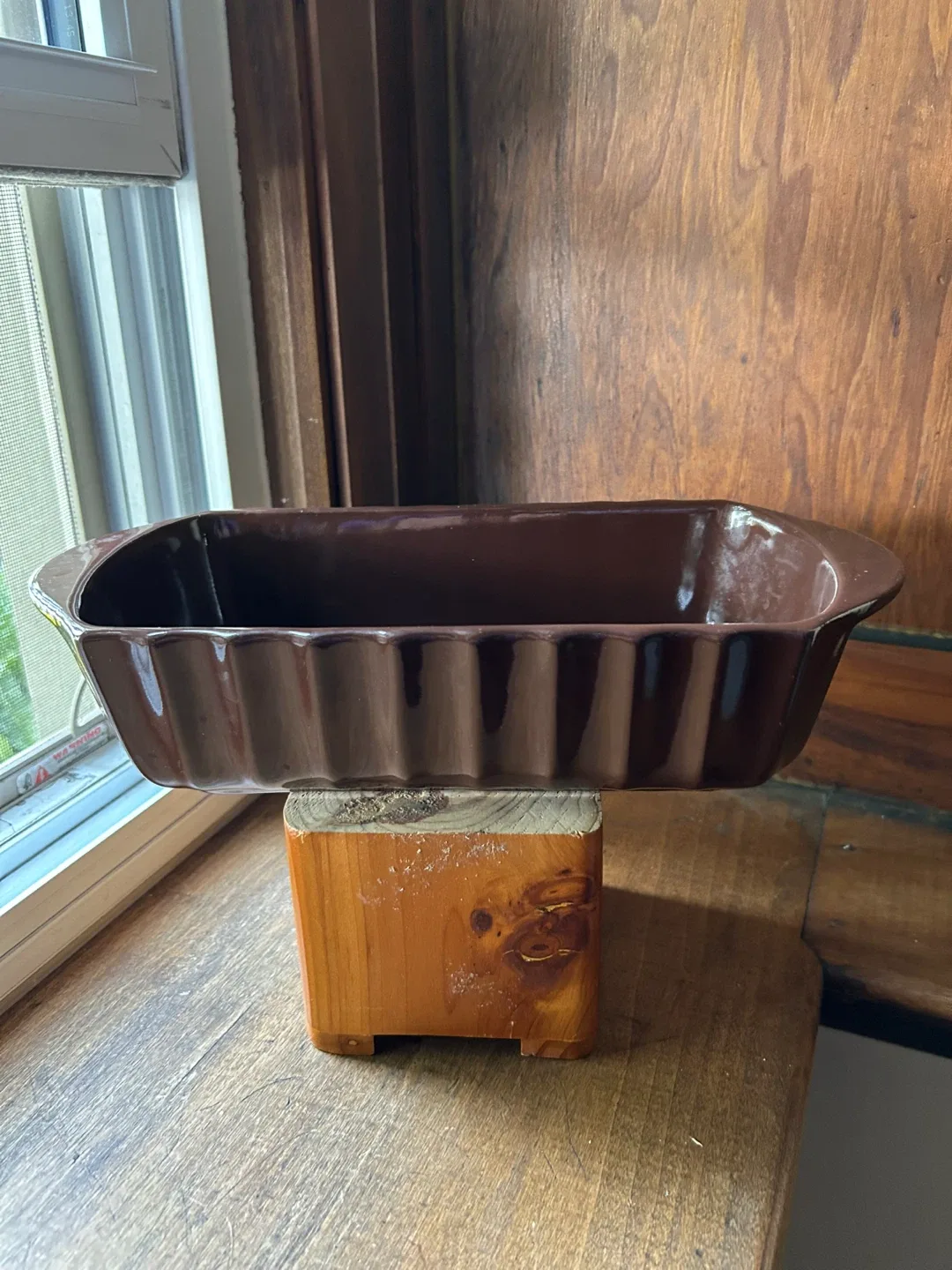 $5 Blue Mountain Pottery 12.25 x 5.5 In planter Loaf Pan #459 thumbnail