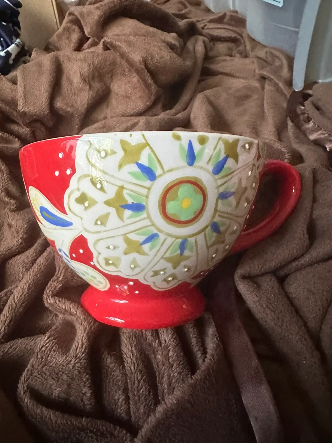 Hand-Painted Dolomite latte/soup mug image indicator(3)