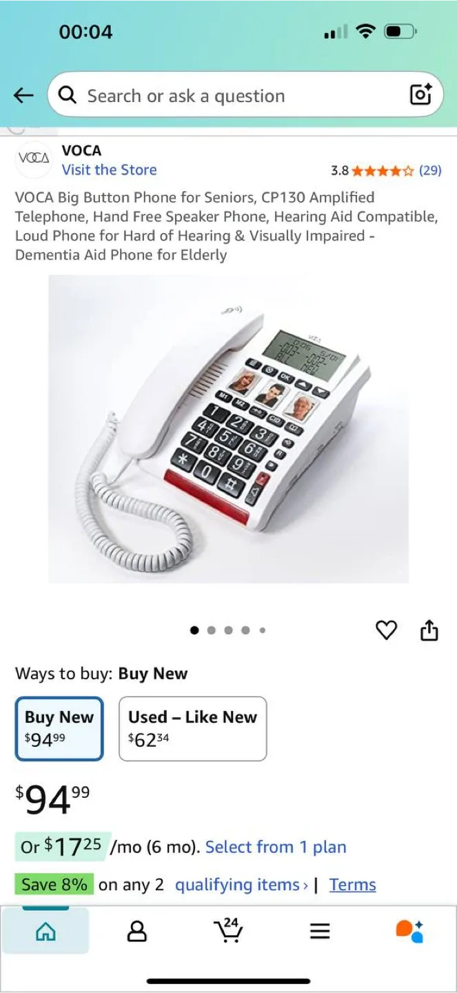 VOCA Big Button Phone for Seniors – CP130 thumbnail