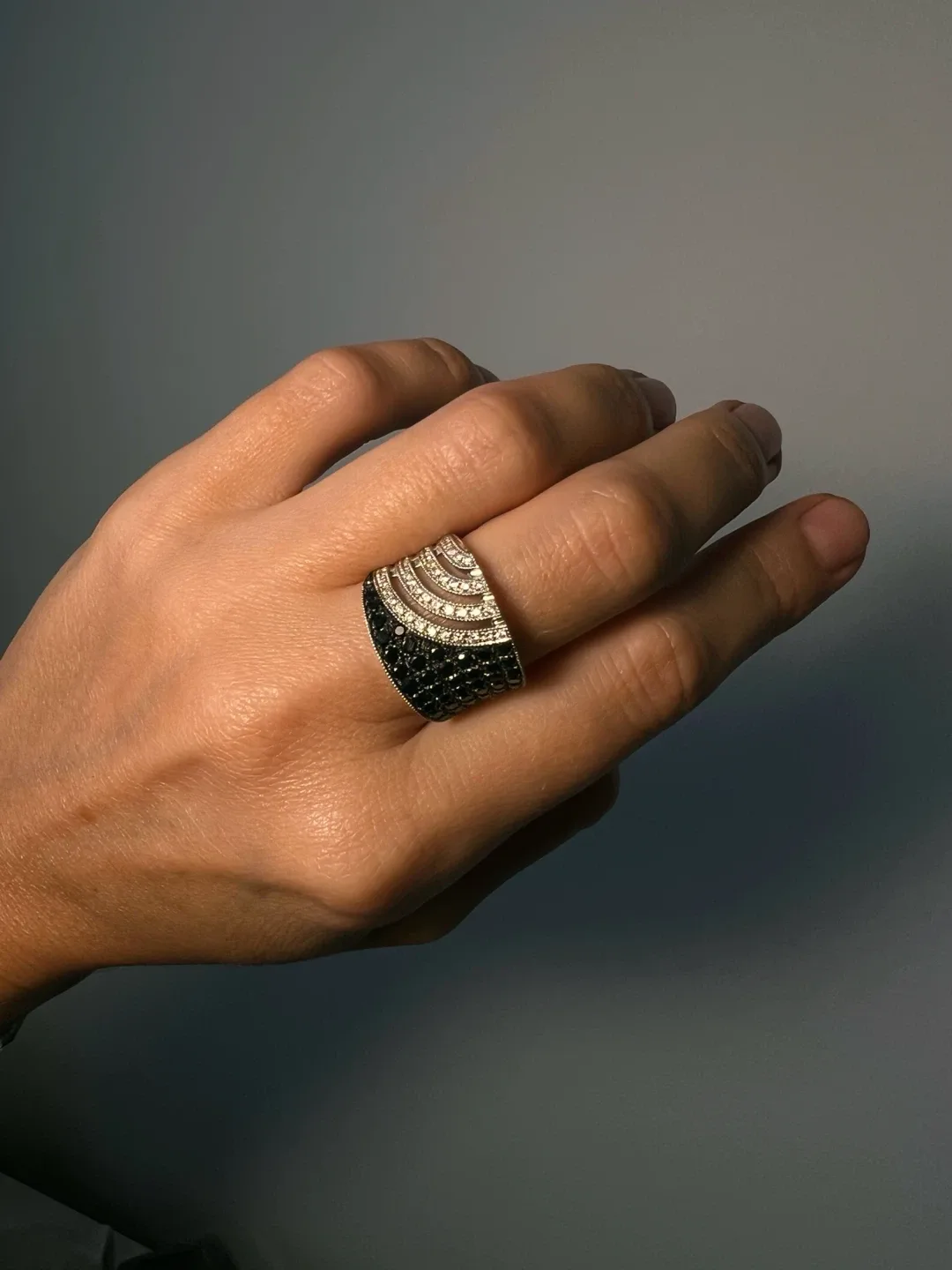 ✨14kt White Gold Ring with Black Diamonds - Appraised $4,750 ✨ thumbnail