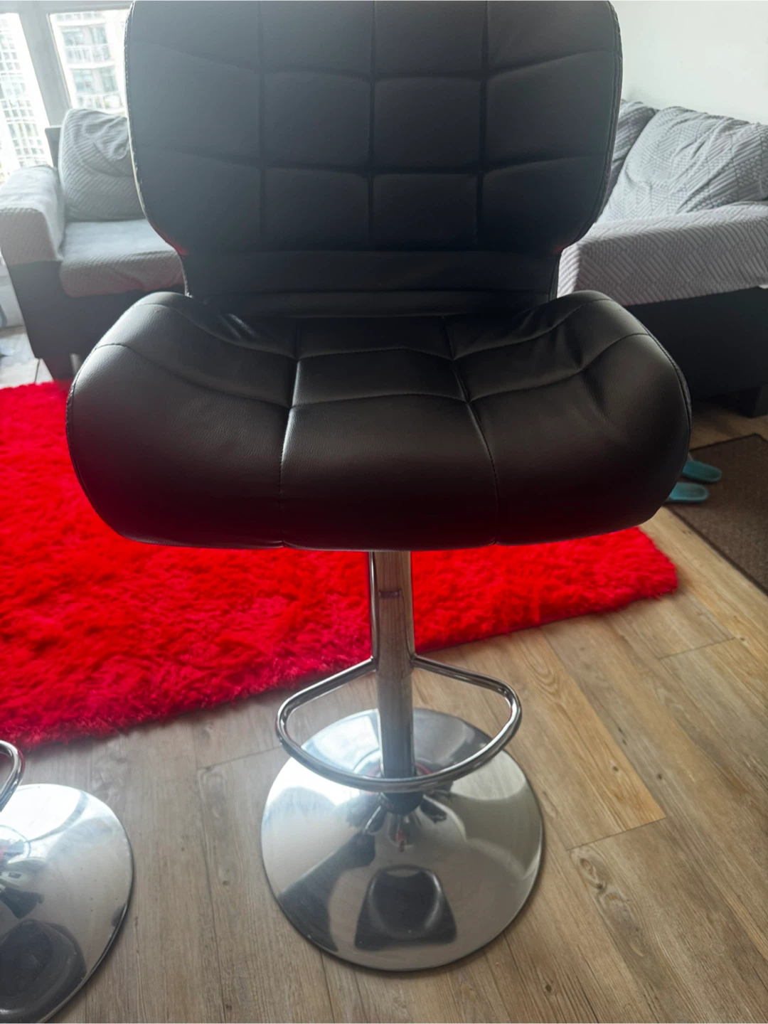 Black Swivel Bar Stools - Set of 2 - photo 4