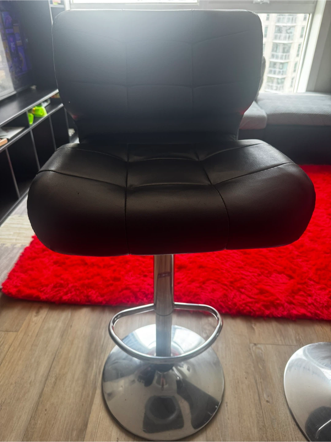 Black Swivel Bar Stools - Set of 2 - photo 3