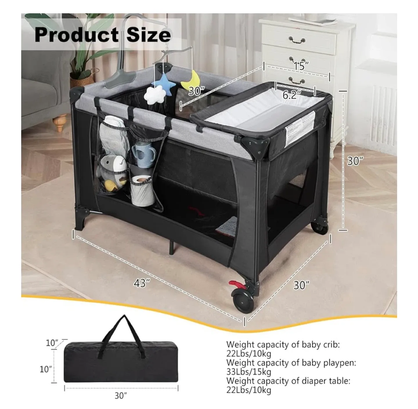 Baby Portable Playard/Crib image indicator(5)