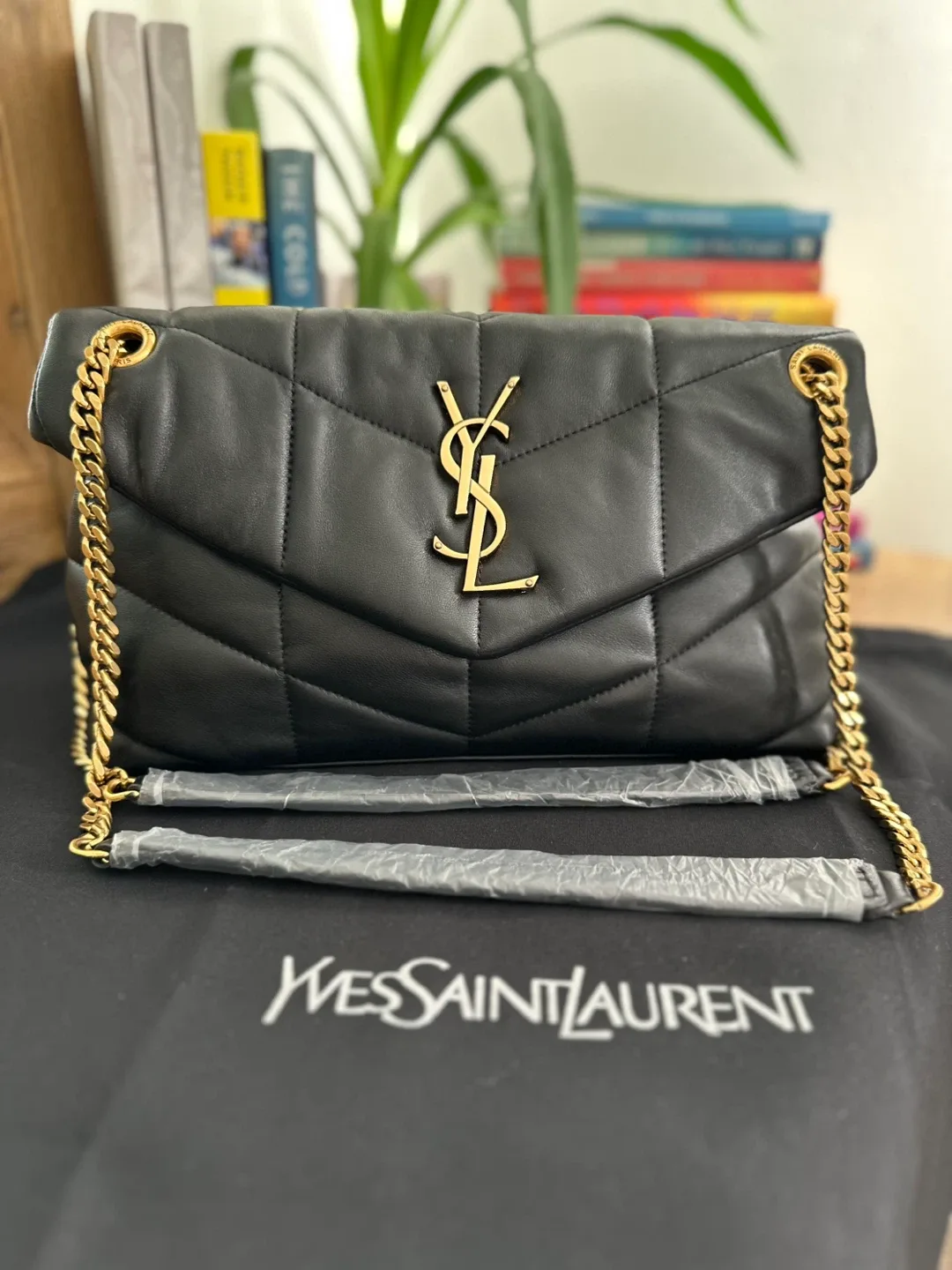Yves Saint Laurent Black Leather Puffer Bag