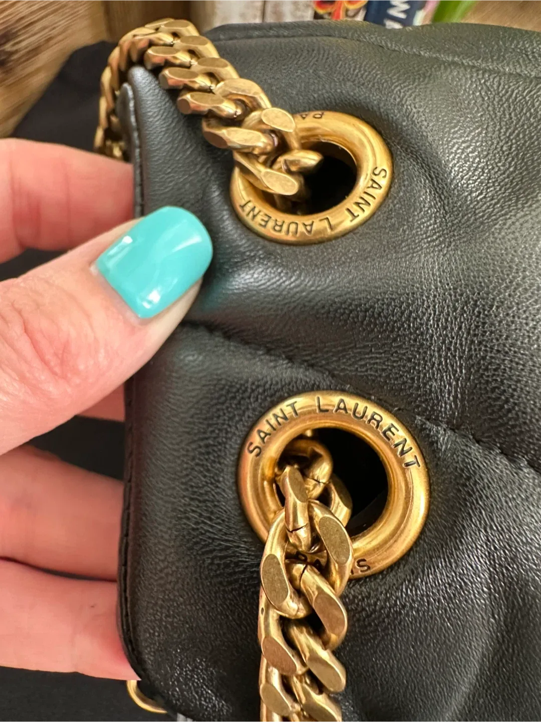 Yves Saint Laurent Black Leather Puffer Bag image indicator(5)