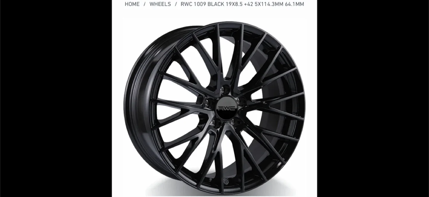 19” Alloy Wheels (RWC HO1009B19 Black 19”) image indicator(3)