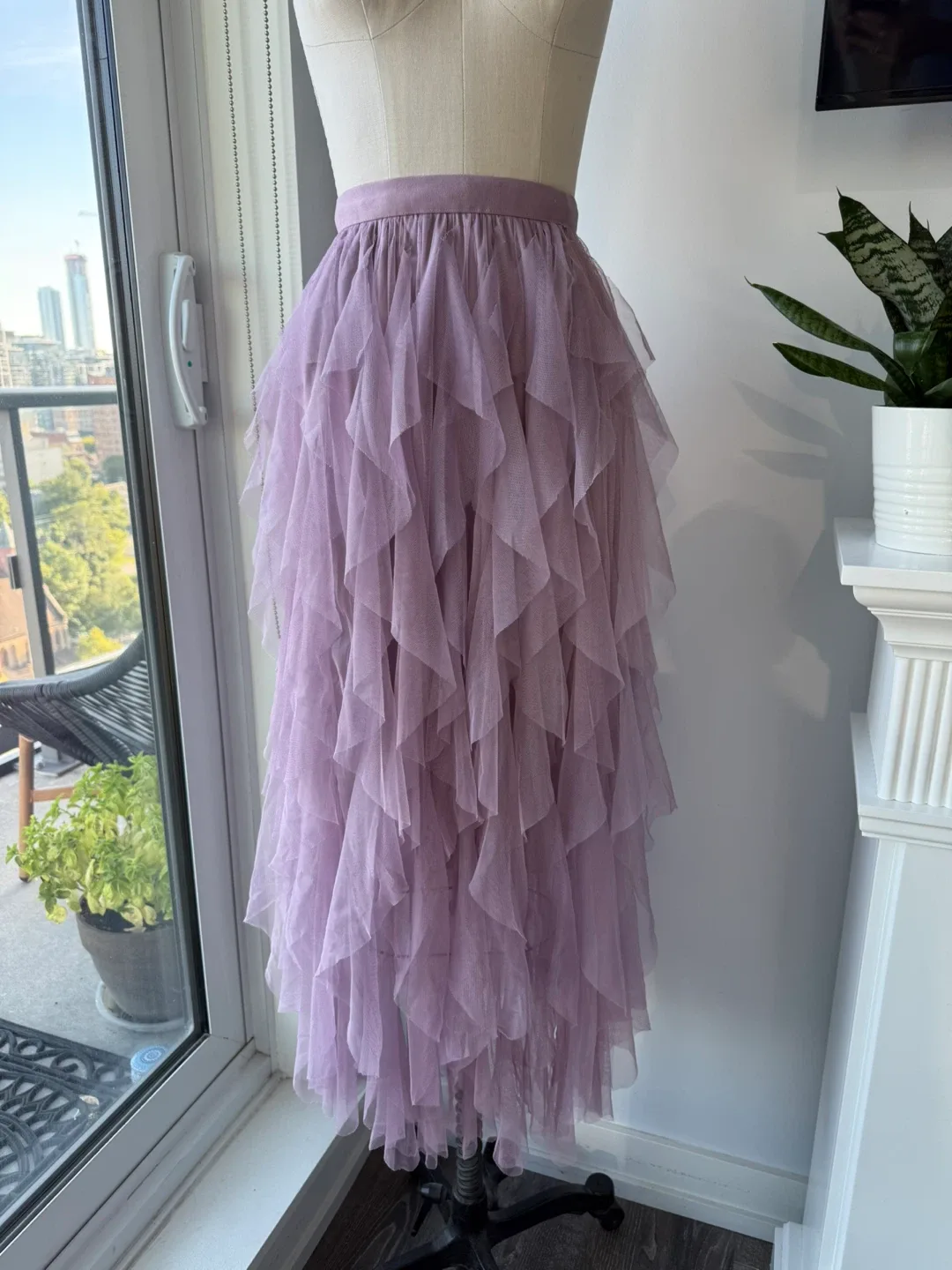 Soho apparel Lilac Ruffle Tulle Skirt size small thumbnail
