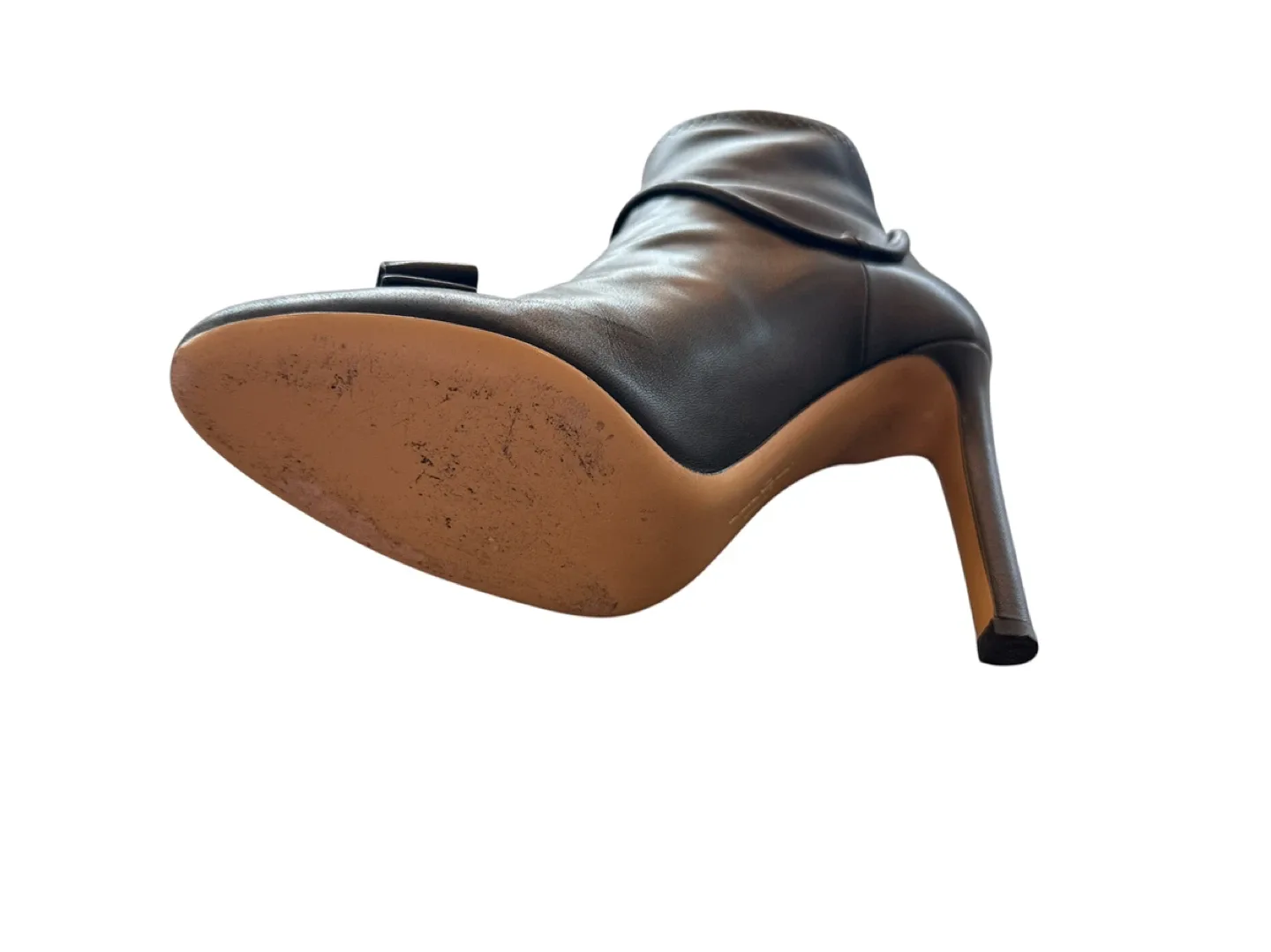 Salvatore Ferragamo Black Leather Heeled Booties image indicator(5)