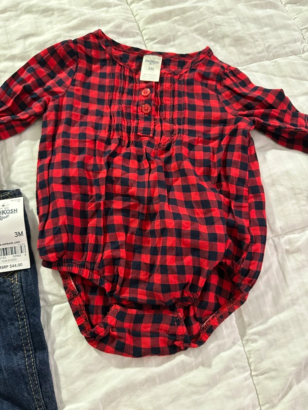 OshKosh Bgosh 3M Overalls & Plaid Top Set image indicator(3)
