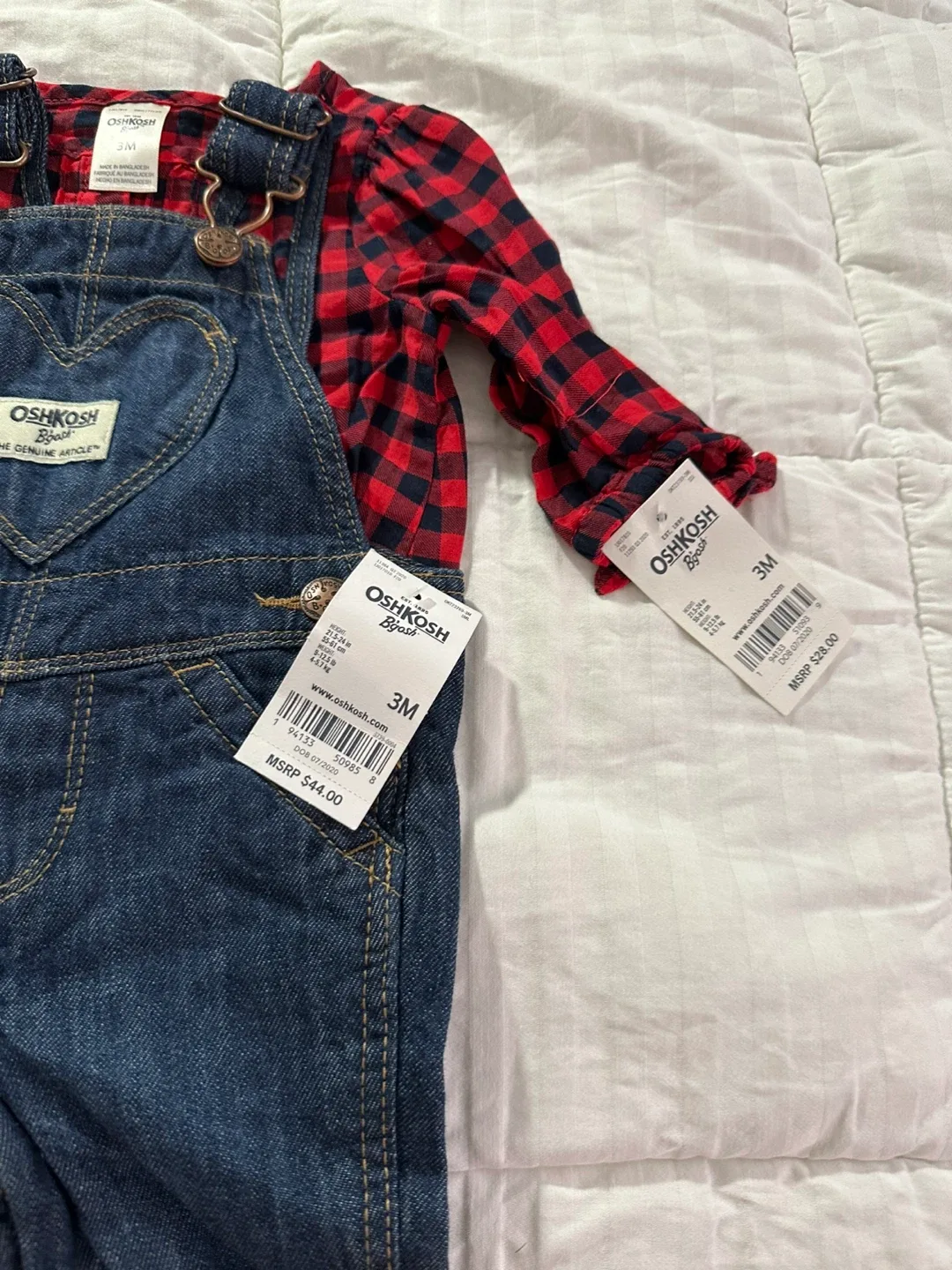 OshKosh Bgosh 3M Overalls & Plaid Top Set image indicator(5)