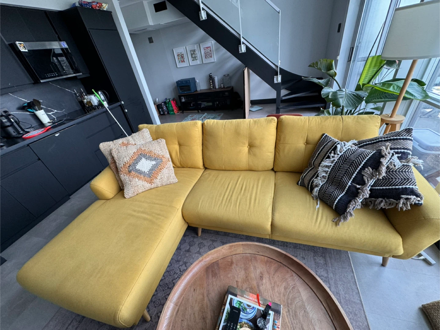 Yellow Sectional Sofa - photo 3