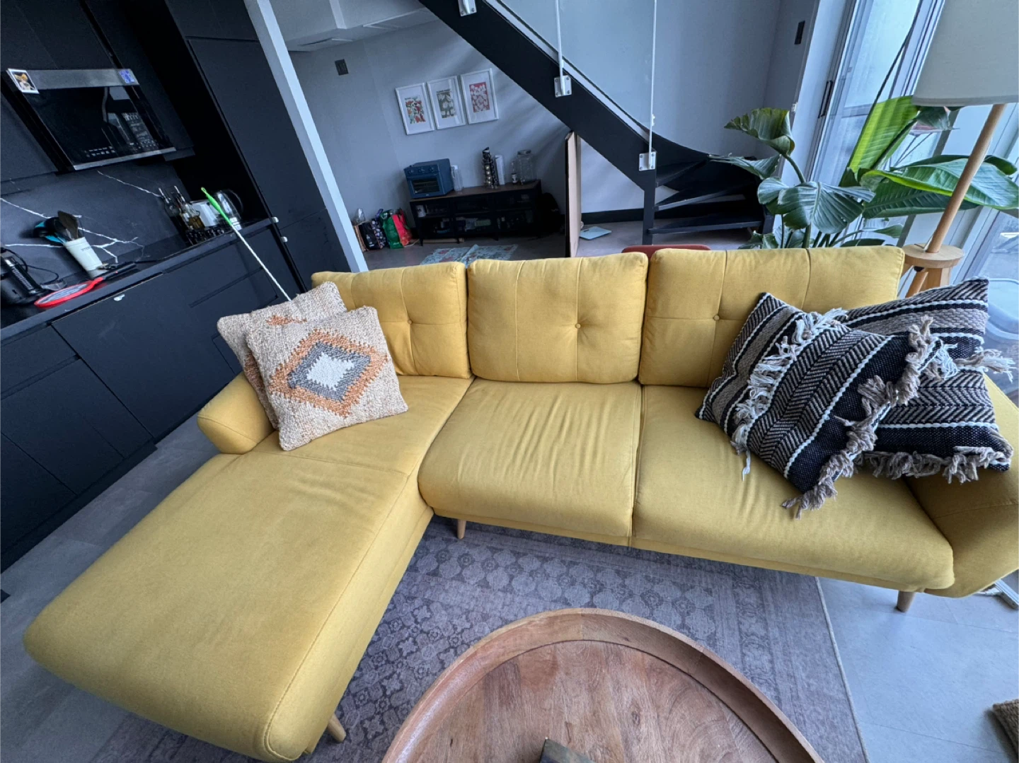 Yellow Sectional Sofa - photo 2