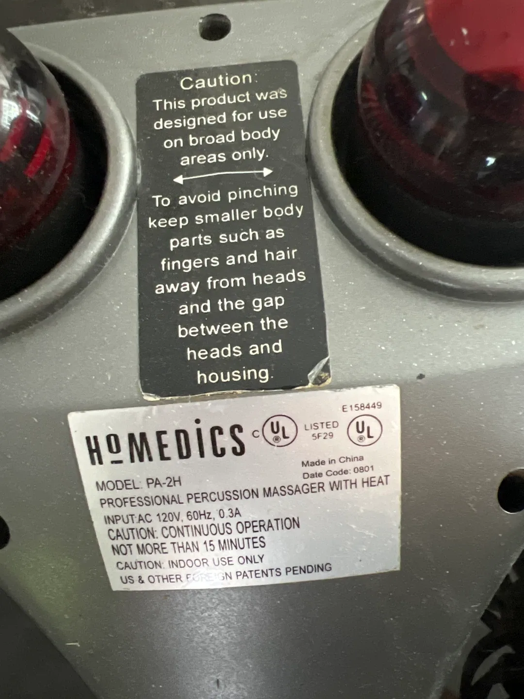 Homedics PA-2H Programmable Percussion body Massager w/ Heat image indicator(2)