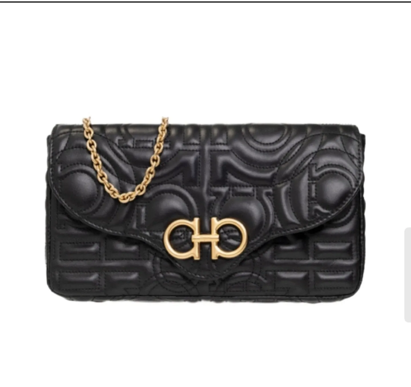 Salvatore Ferragamo Black Logo Shoulder Bag thumbnail