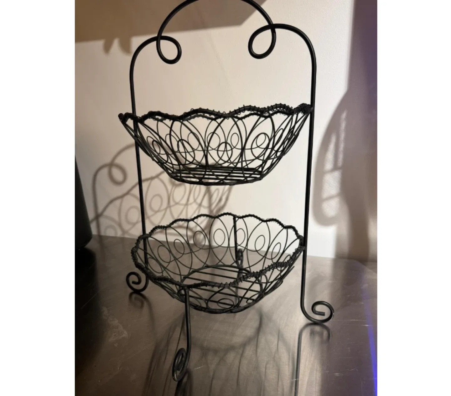 Wrought Iron Two Tier Fruit Stand thumbnail