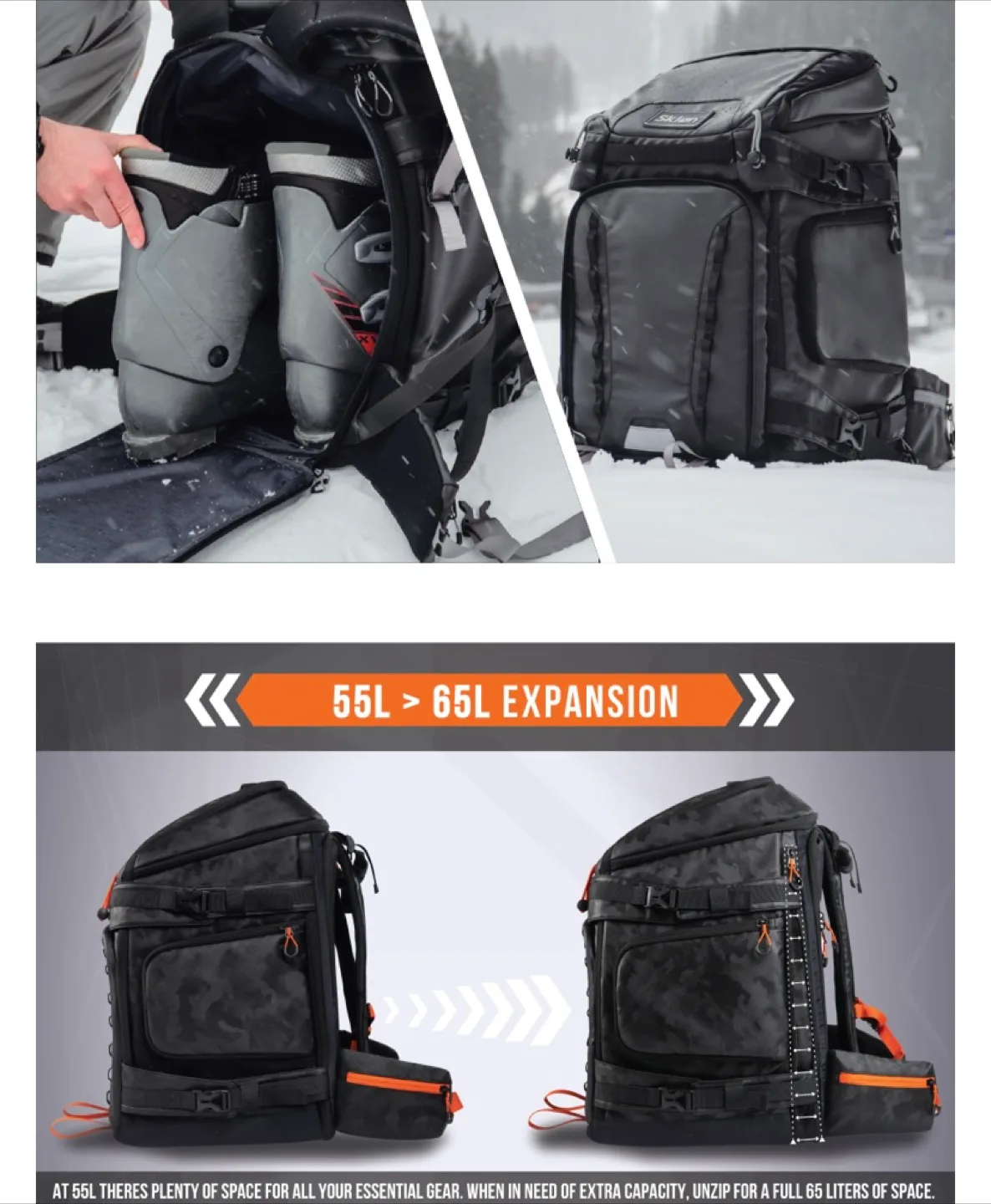 Sklon Ski Boot Backpack 55L-65L Black image indicator(5)