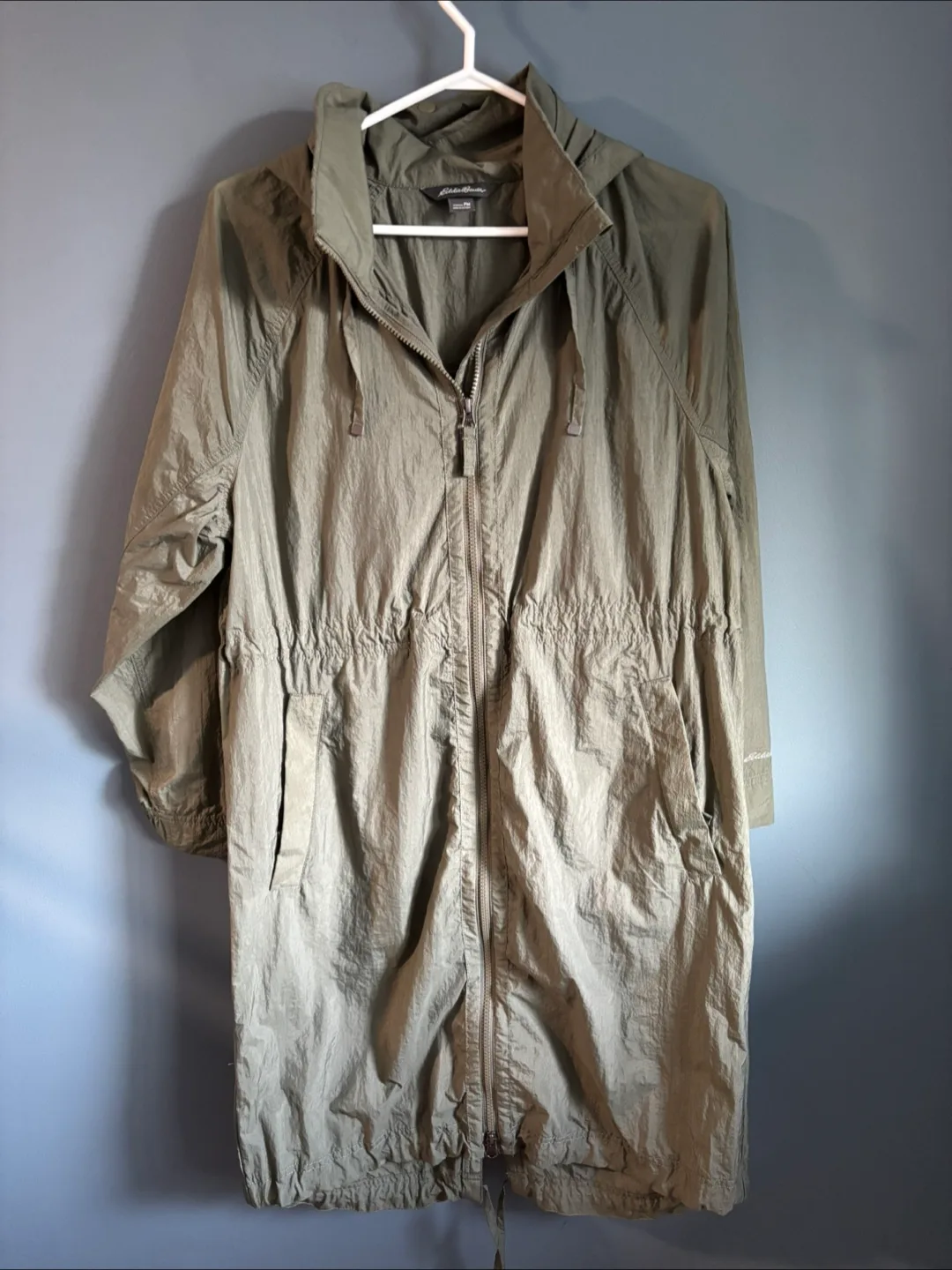 Eddie Bauer Women's PM Olive Green Rain Coat thumbnail