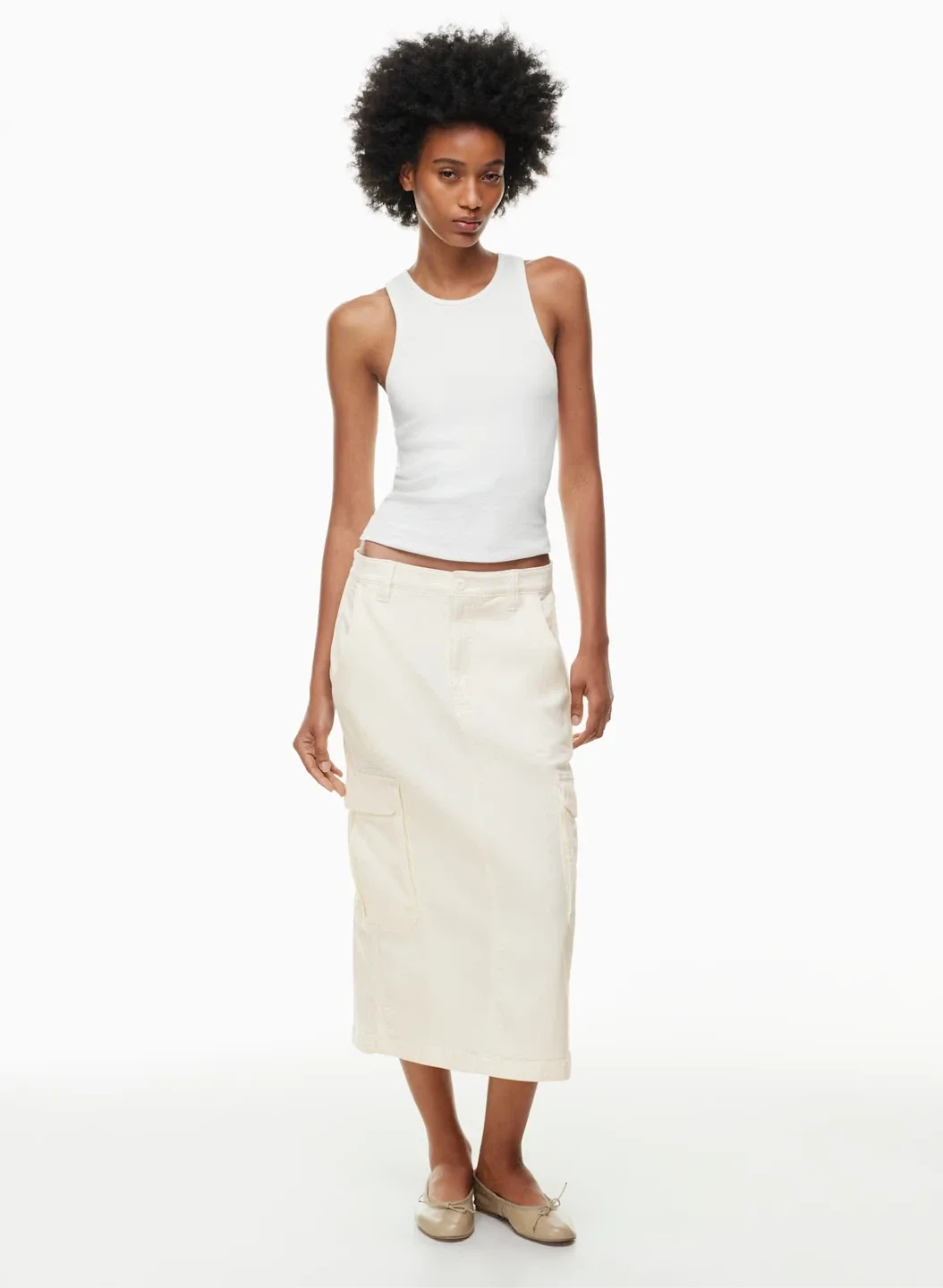 Aritzia Tna Troop Midi Cargo Skirt | GD Light Birch thumbnail