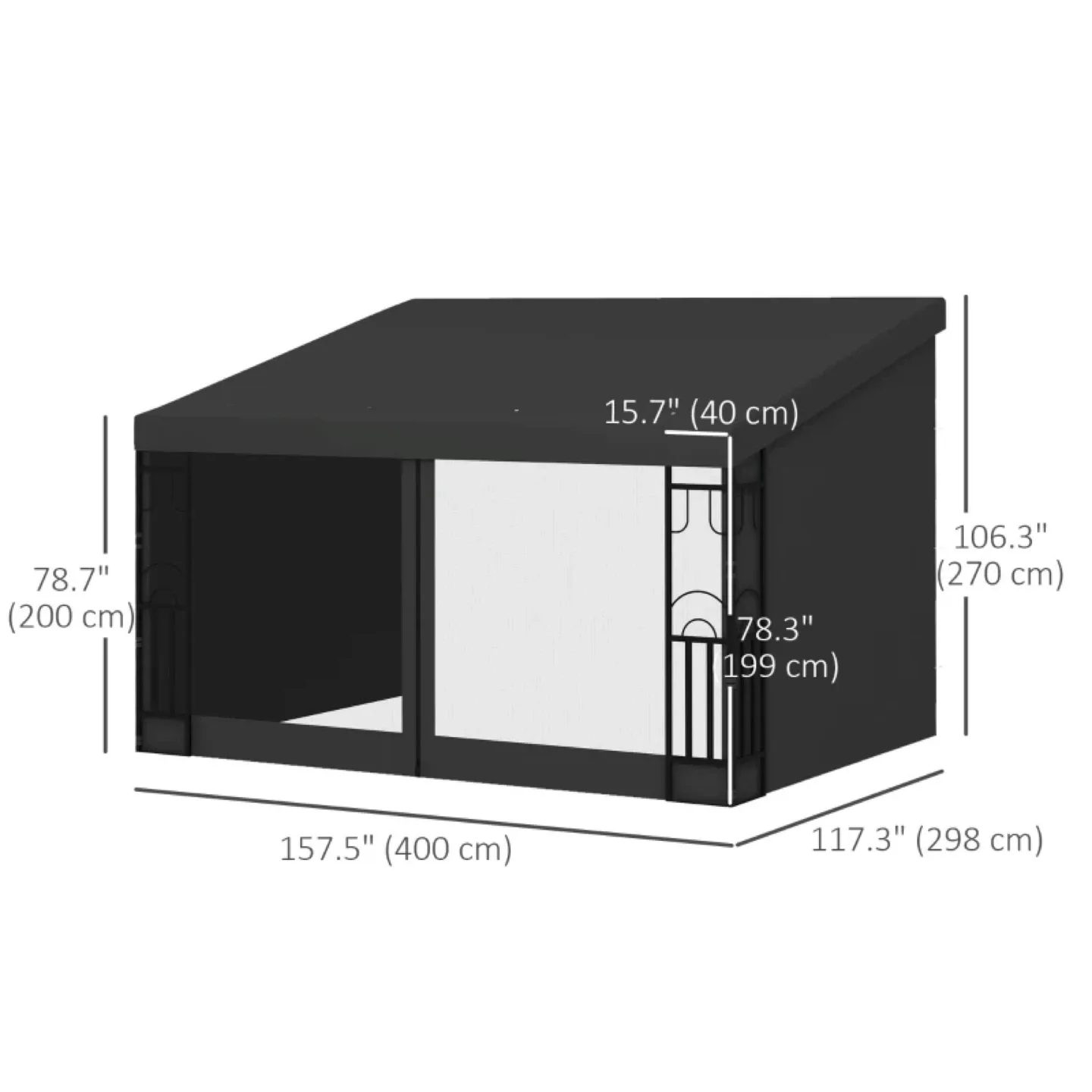 Outsunny 10' x 13' Wall Pergola, Outdoor Gazebo image indicator(3)