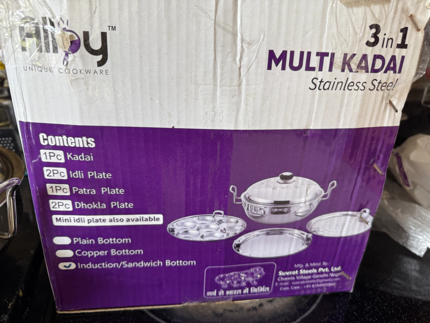 Alloy Multi Kadai Stainless Steel Cookware Set