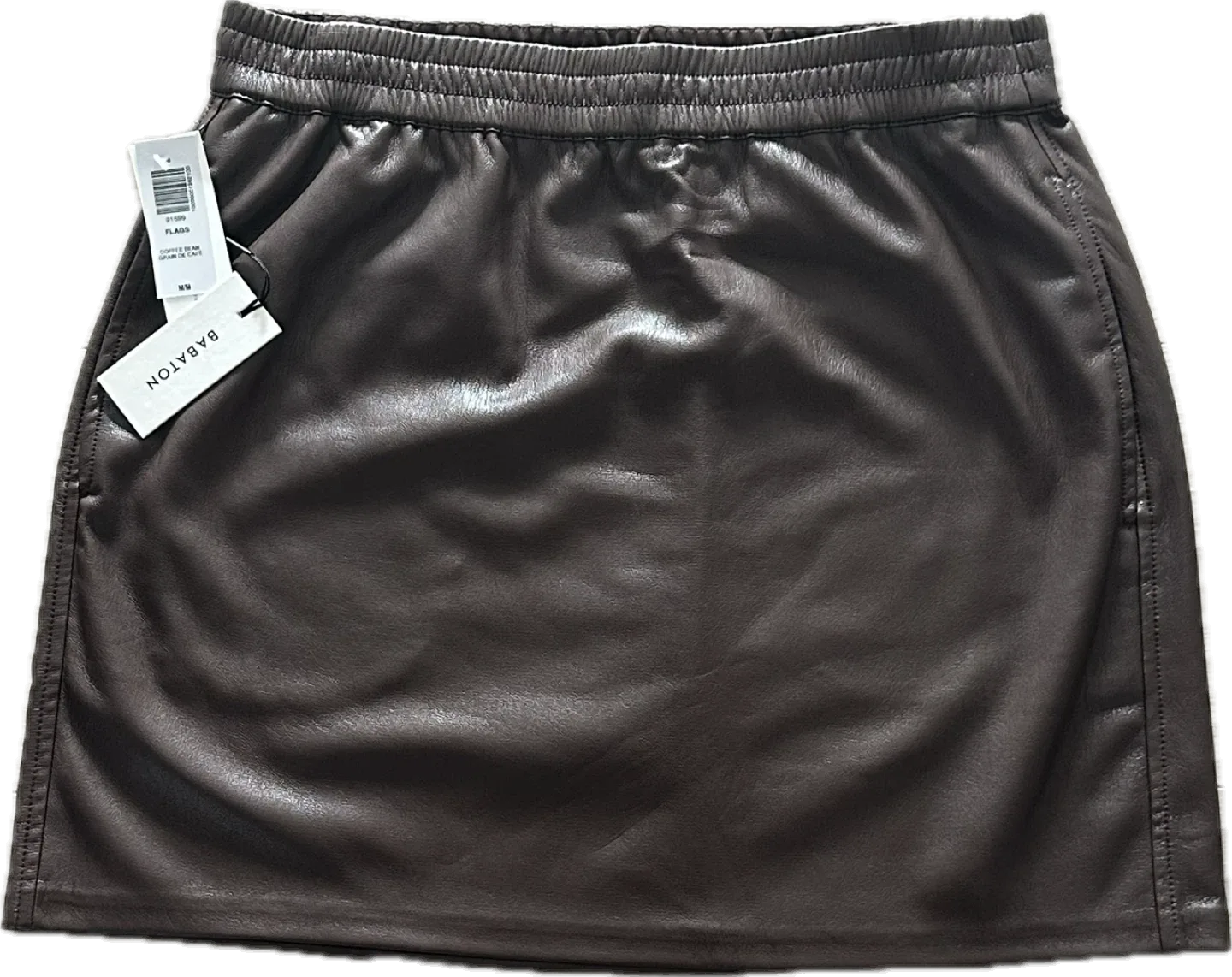 Aritzia Babaton Vegan Leather “Flags” Pencil Skirt | Coffee Bean image indicator(4)