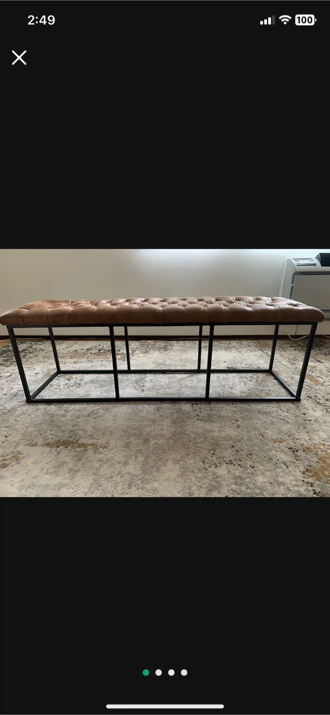 Faux Leather Bench