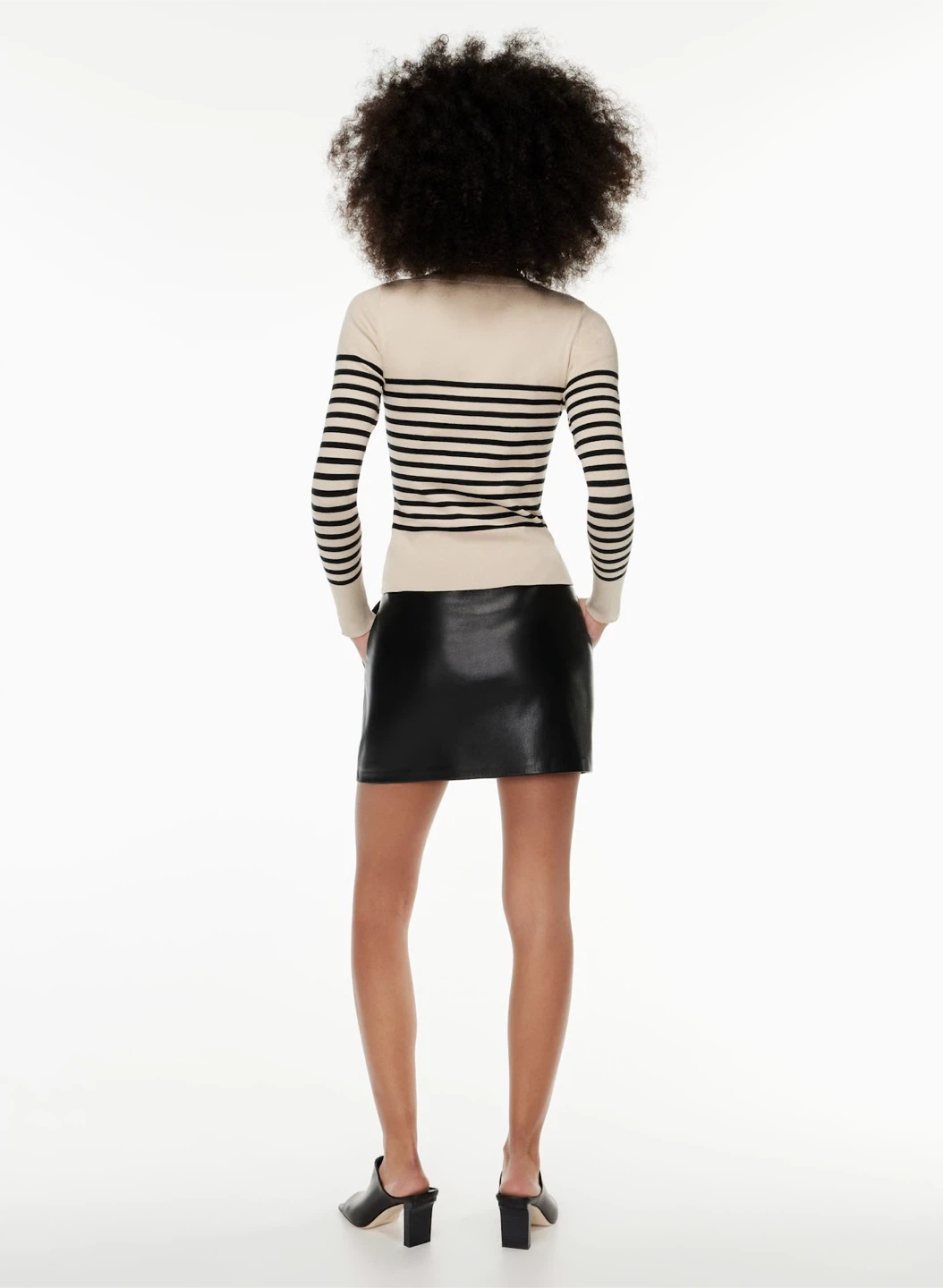 Aritzia Babaton Vegan Leather “Flags” Pencil Skirt | Black - photo 3