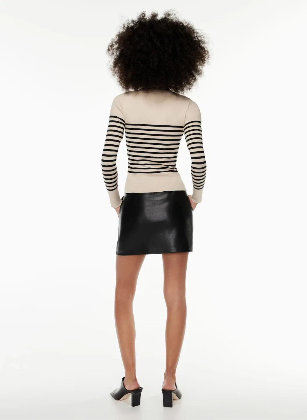 Aritzia Babaton Vegan Leather “Flags” Pencil Skirt | Black image indicator(3)