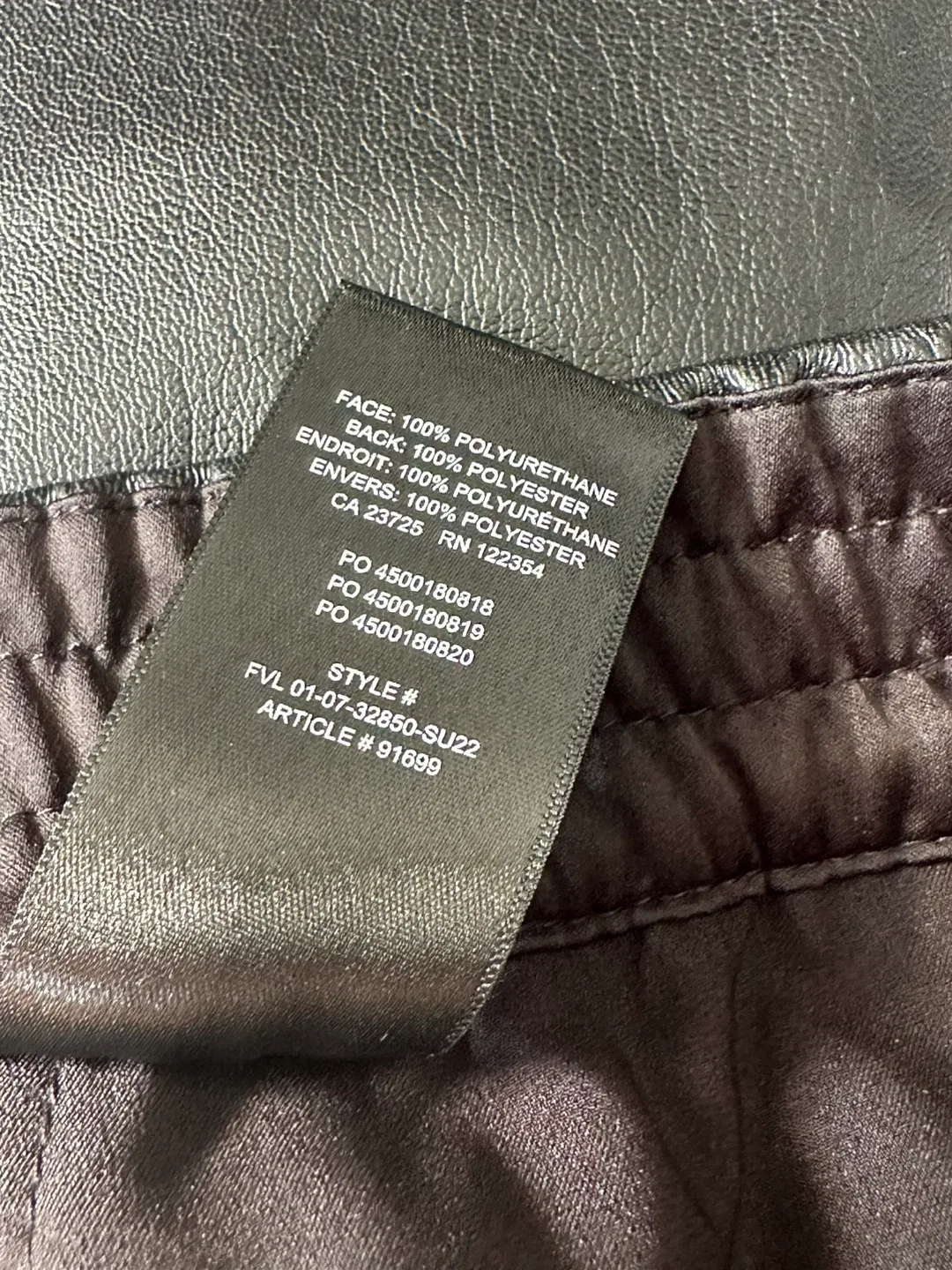 Aritzia Babaton Vegan Leather “Flags” Pencil Skirt | Black image indicator(9)