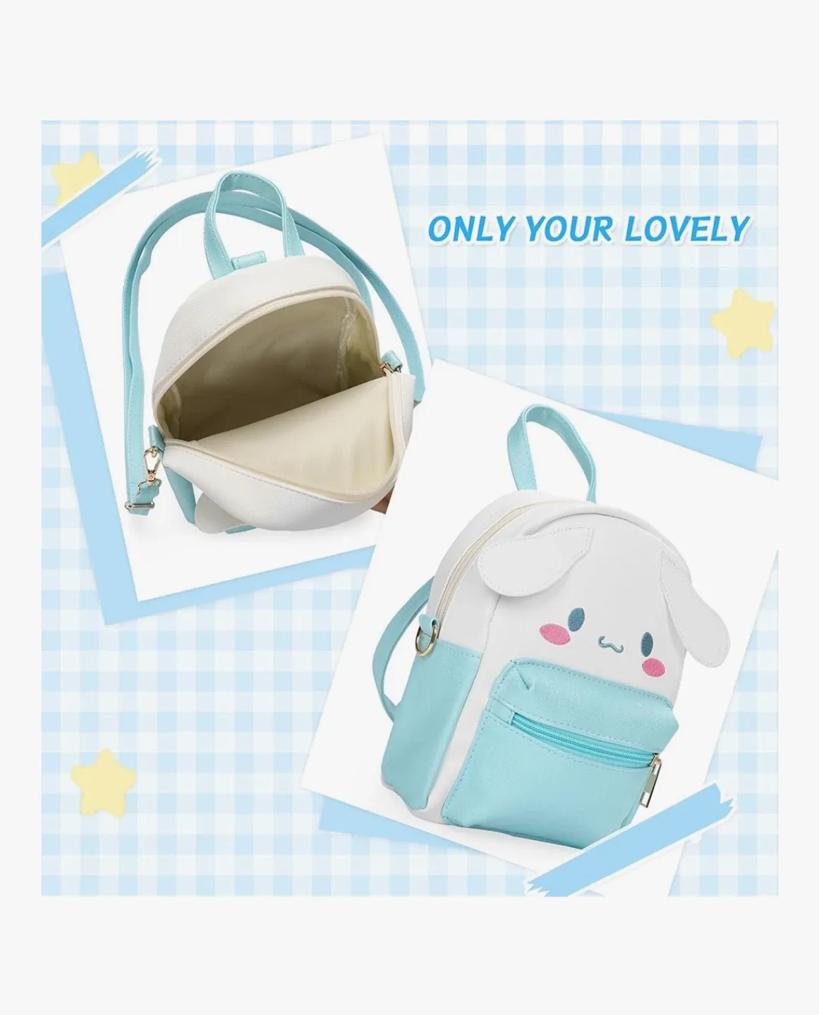 Mini Backpack - White & Blue image indicator(3)