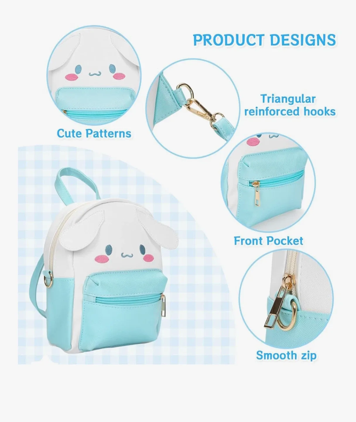 Mini Backpack - White & Blue image indicator(2)